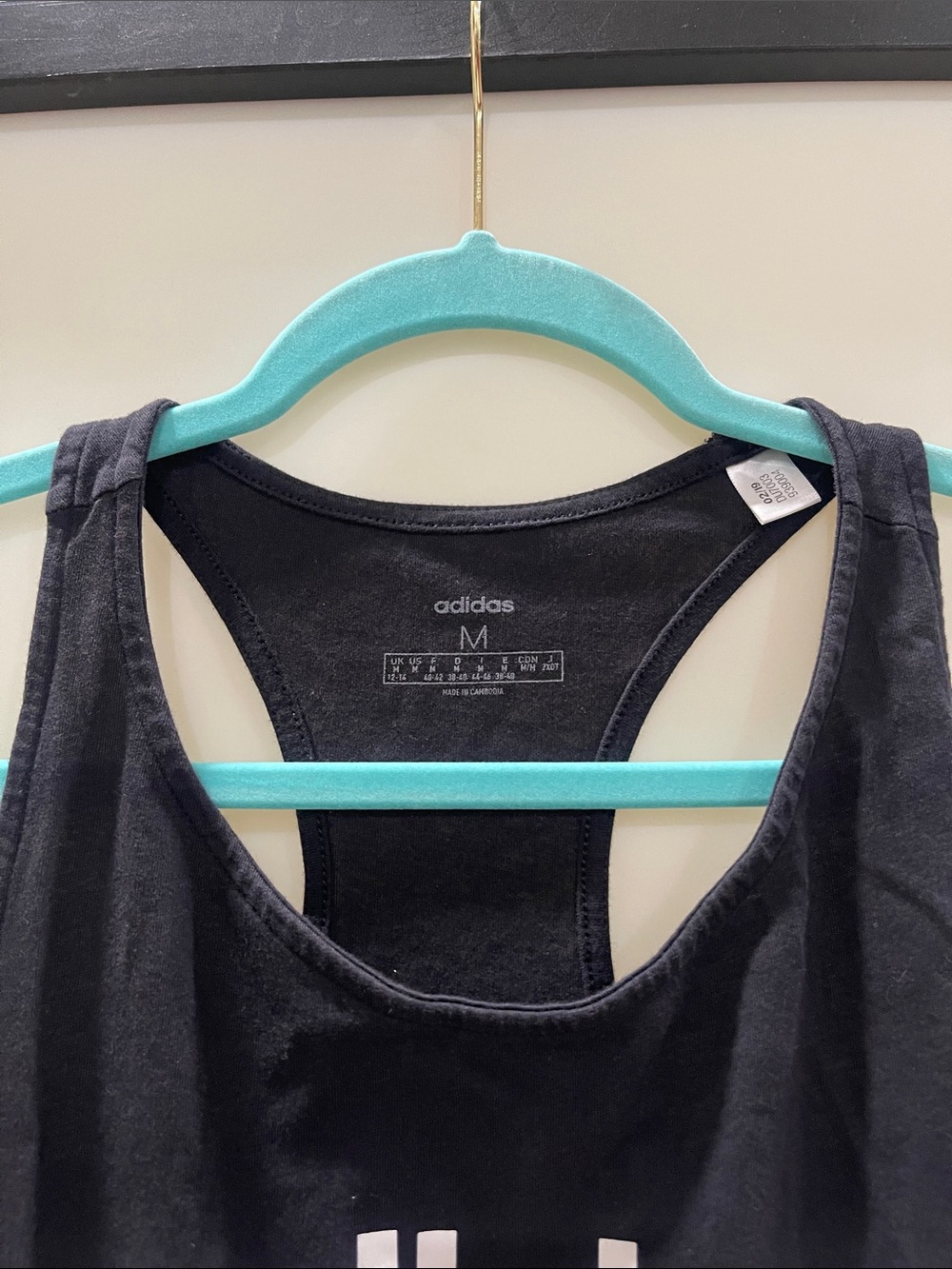 adidas Black Tank with White Logo Front - Picture 2 of 5